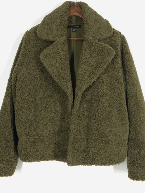 Banana Republic Jackets & Blazers - Banana Republic Olive Green Sherpa Teddy Jacket Coat Women’s M